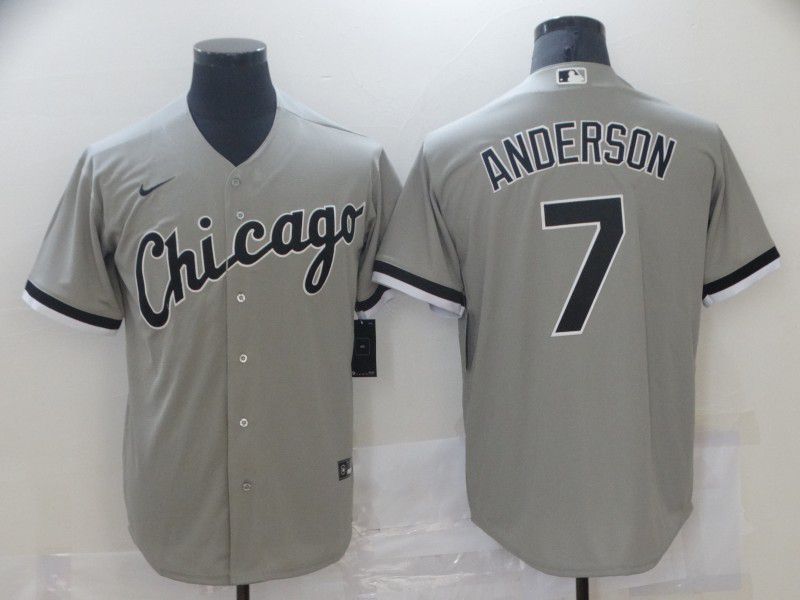 Men Chicago White Sox 7 Anderson Grey Nike Game 2021 MLB Jersey